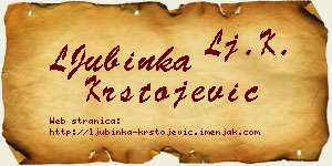 LJubinka Krstojević vizit kartica